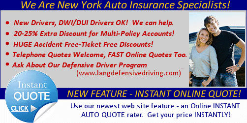Free INSTANT NY auto insurance quotes from The Lang Agency LLC